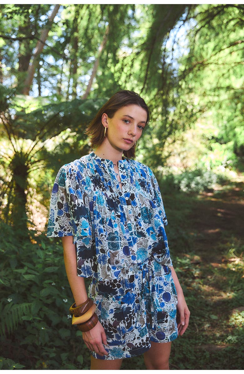 Ro's Garden Loretta Top, Alternate, color, Blue Heran