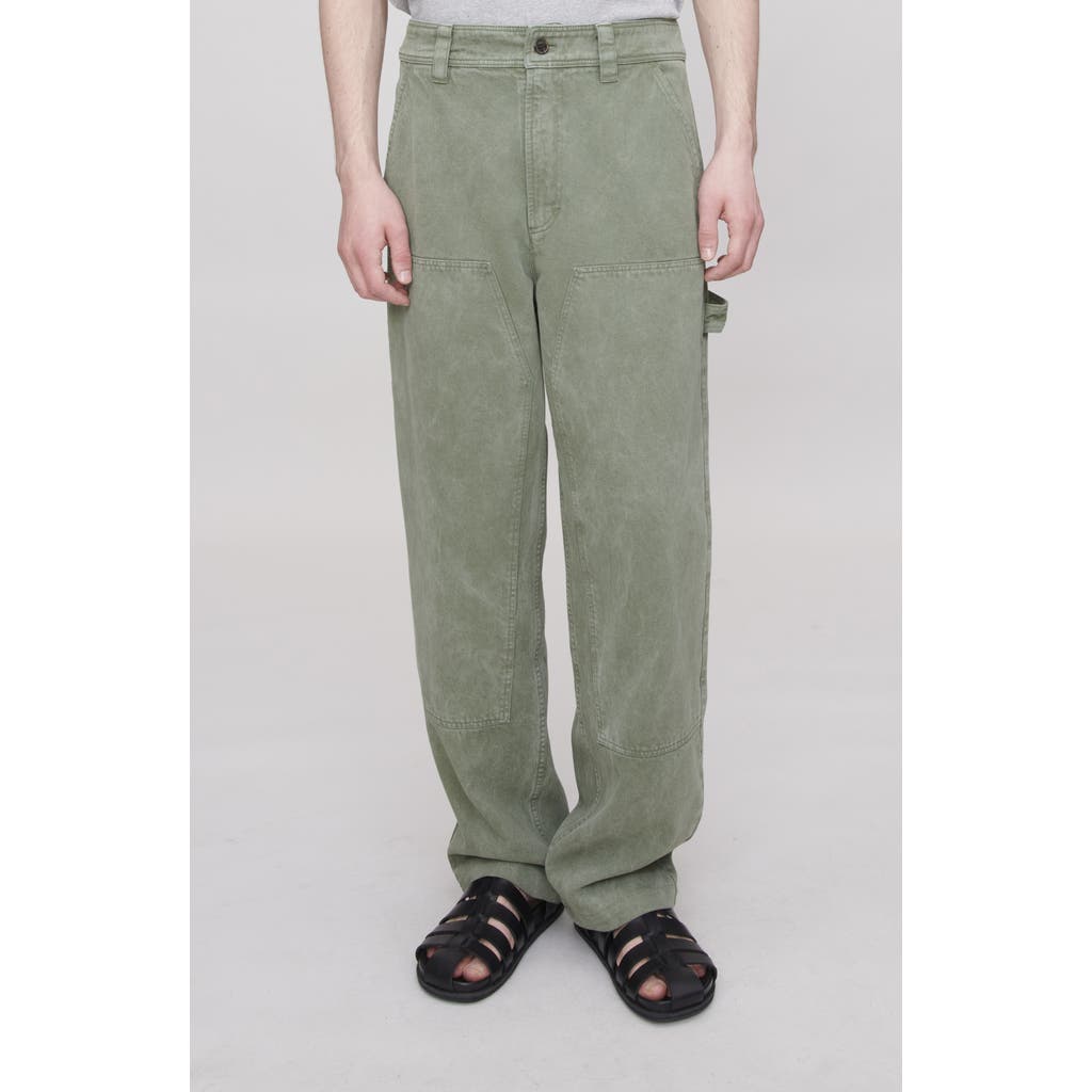 A.P.C. Gustav Loose Fit Organic Cotton Carpenter Pants in Green  product