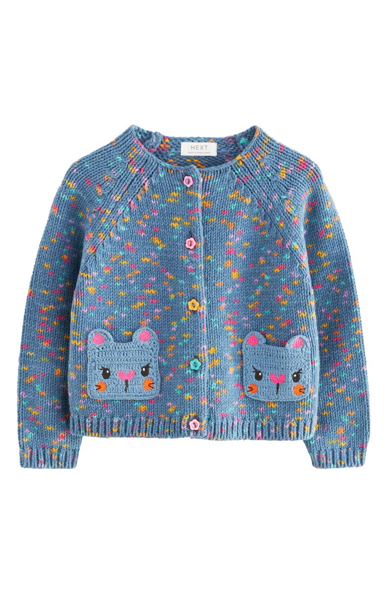 NEXT Kids' Cat Pocket Cardigan, Main, color,