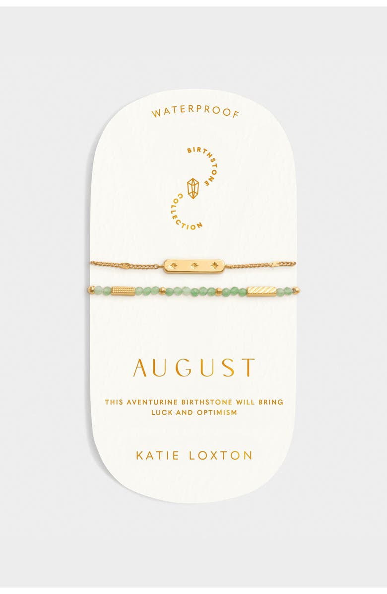Katie Loxton Birthstone Bracelet 'August' in Aventurine, Alternate, color, August
