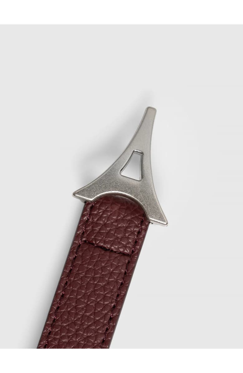 Manière De Voir Leonie Eiffel Slim Leather Belt, Alternate, color, Red