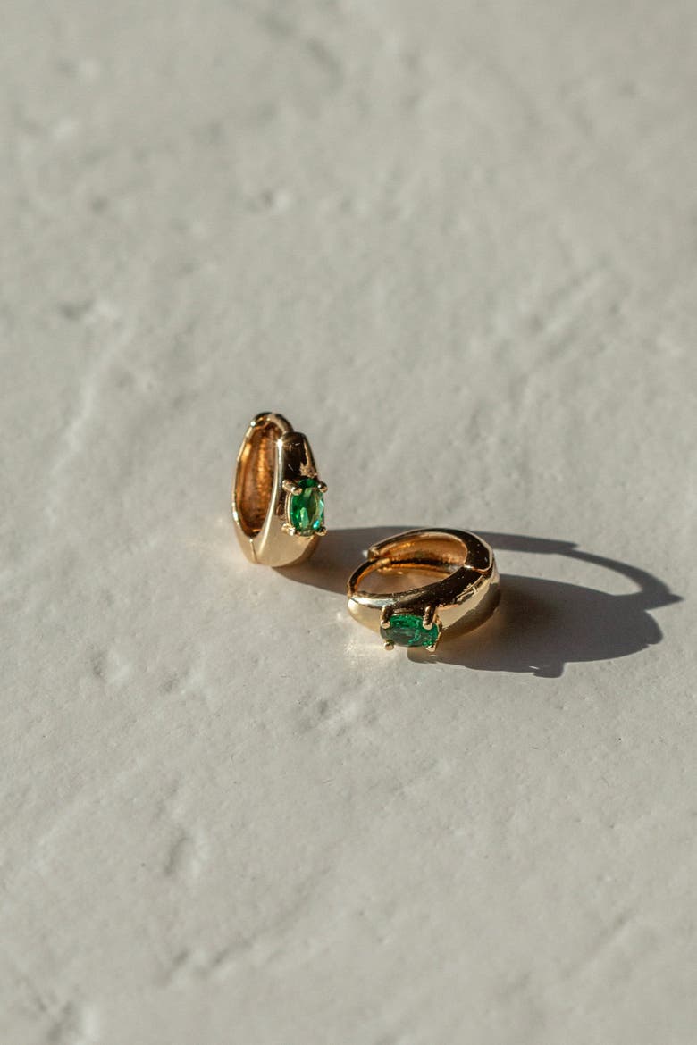 Emerald Tara Earrings, Alternate, color, Gold
