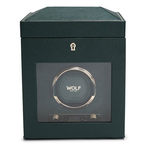 Wolf British Racing Single Watch Winder With Storage In Green