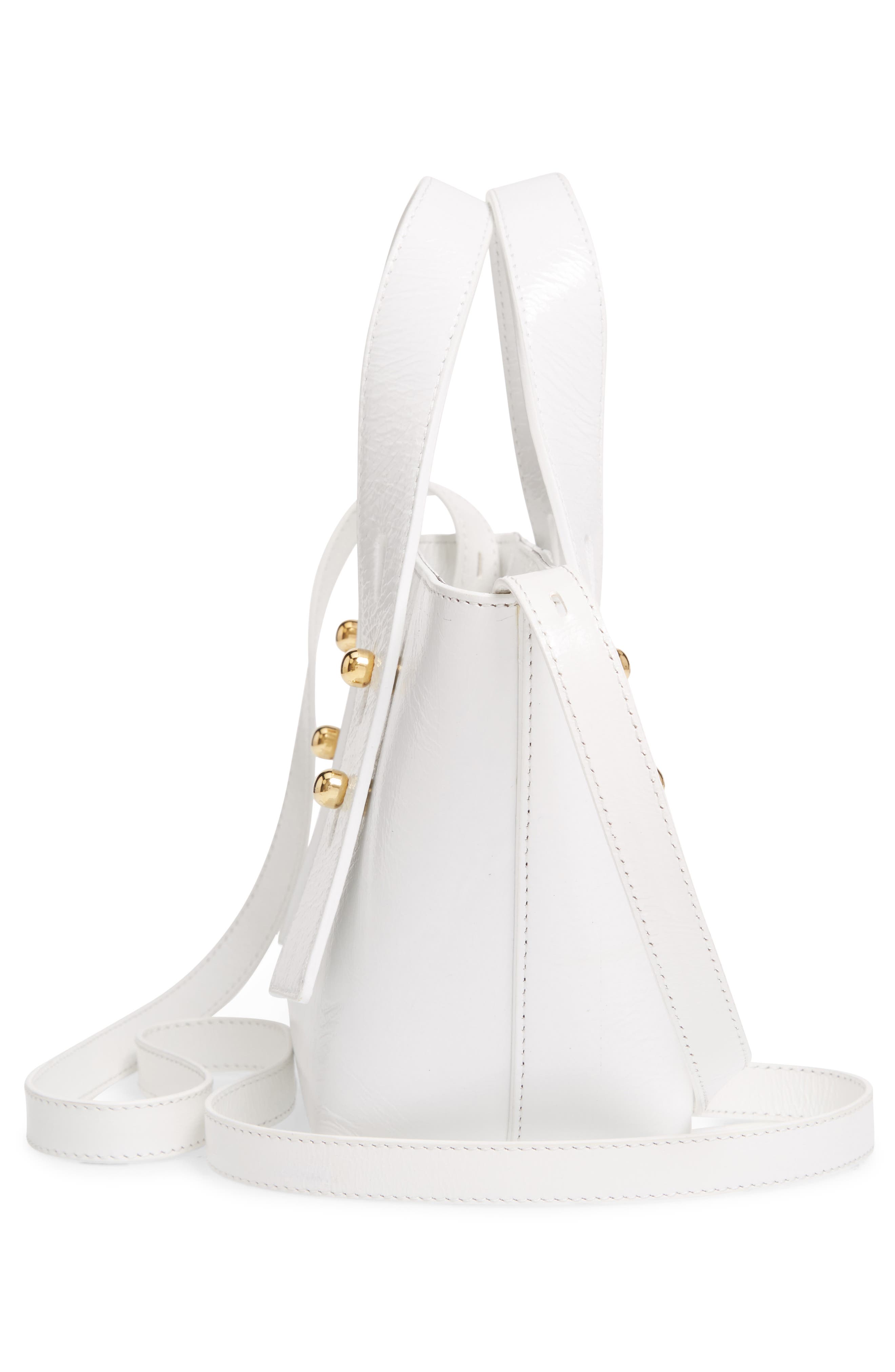 Mini Les Second Leather Crossbody Bag, Alternate, color, BLANC