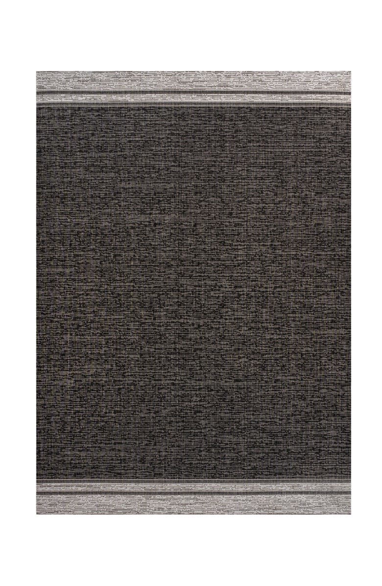 JONATHAN Y Alda Modern Minimalist Mingled Solid Indoor/Outdoor Area Rug, Main, color, Black/Cream