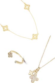 Adornia 3-Piece Mixed Clover Jewelry Set