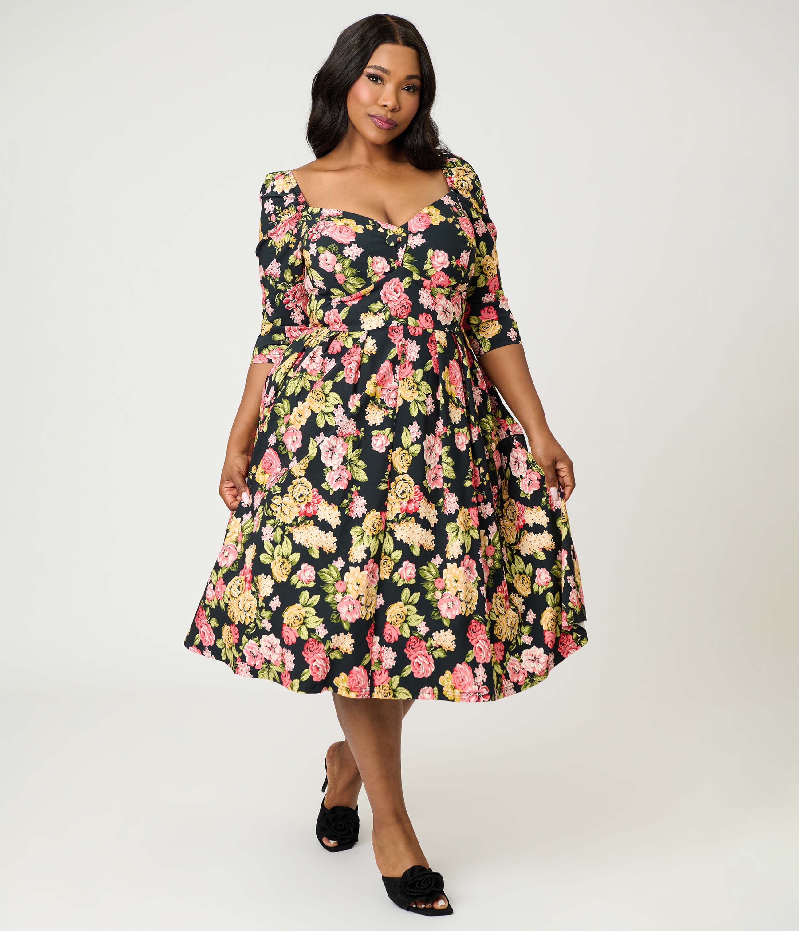 selected Black Floral Print