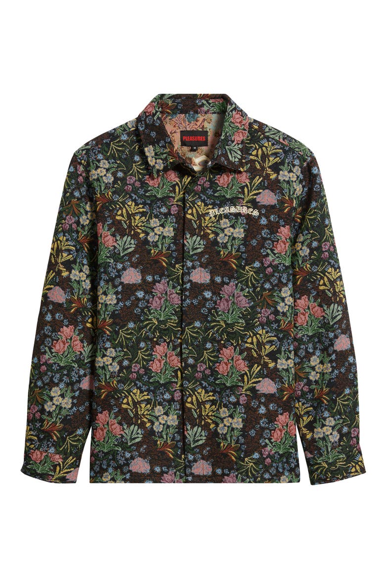 Floral Jacquard Snap-Up Overshirt (Men) | Nordstrom