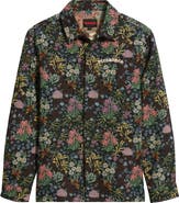 PLEASURES Floral Jacquard Snap-Up Overshirt