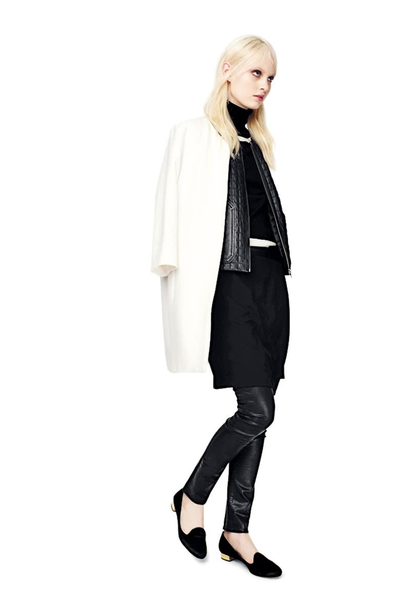 Asymmetrical Faux Wrap Skirt, Alternate, color, BLACK