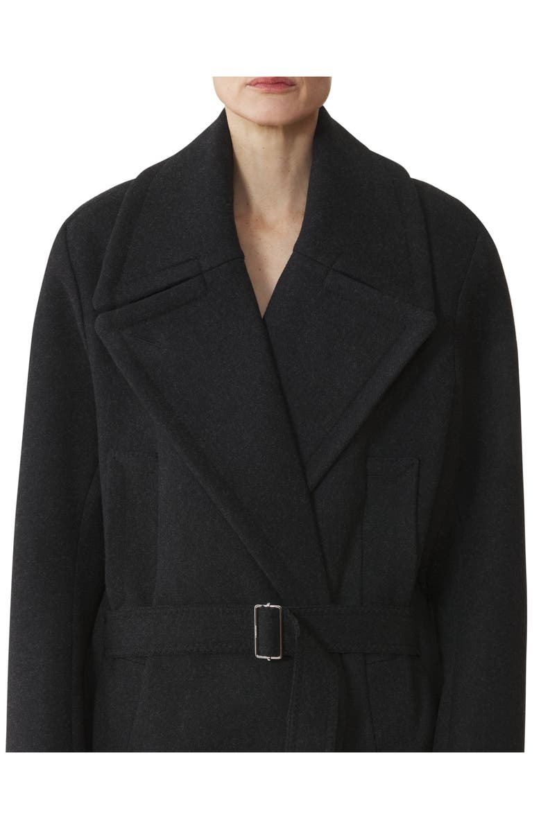 Lanvin Long Belted Peacoat, Alternate, color, 