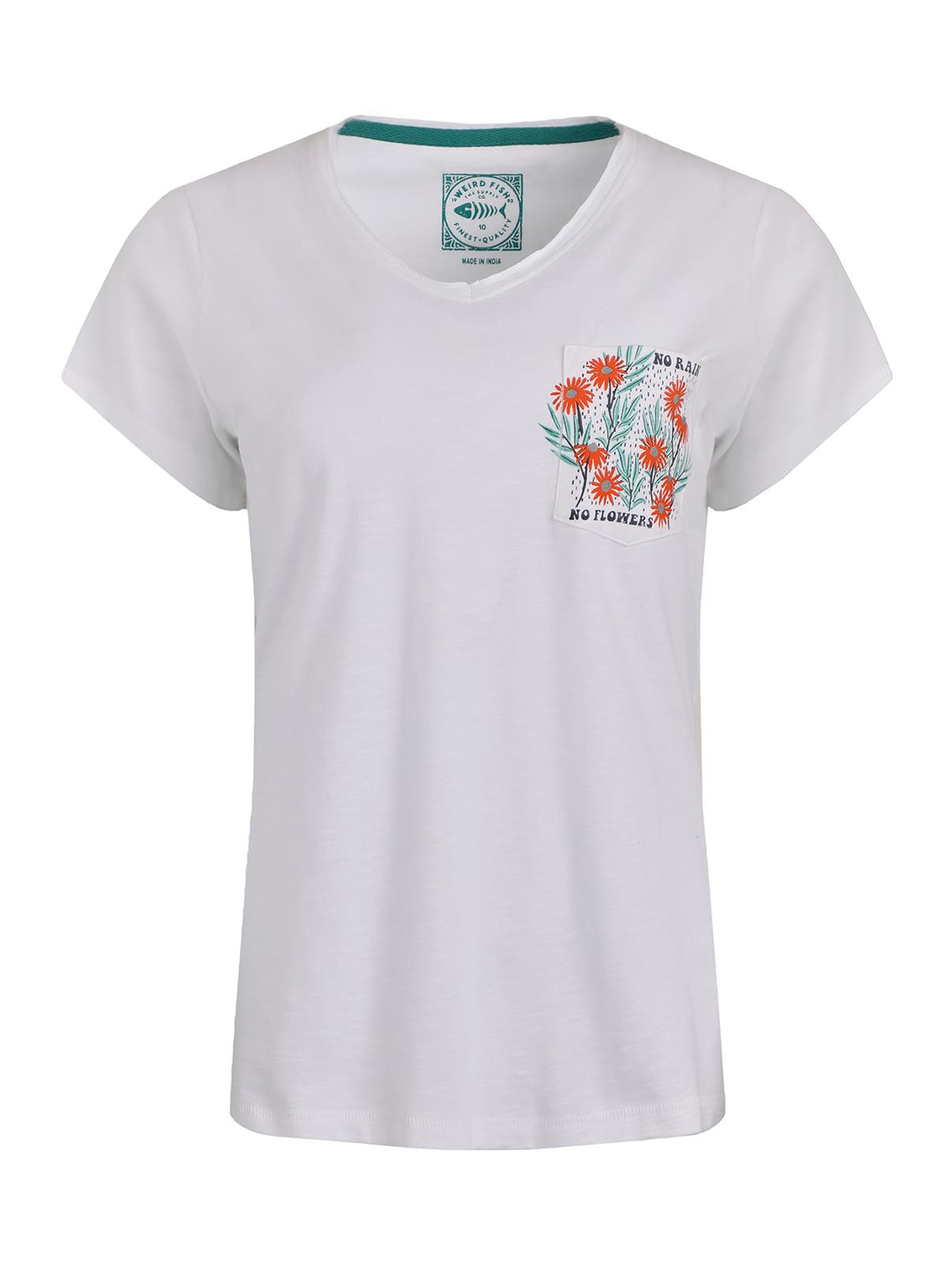 Weird Fish No Rain No Flowers Slub Pocket T-Shirt (Women) | Nordstrom