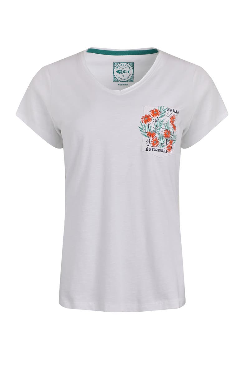 No Rain No Flowers Slub Pocket T-Shirt, Alternate, color, White