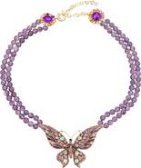 EYE CANDY LOS ANGELES Leah Butterfly Agate Beaded Statement Necklace