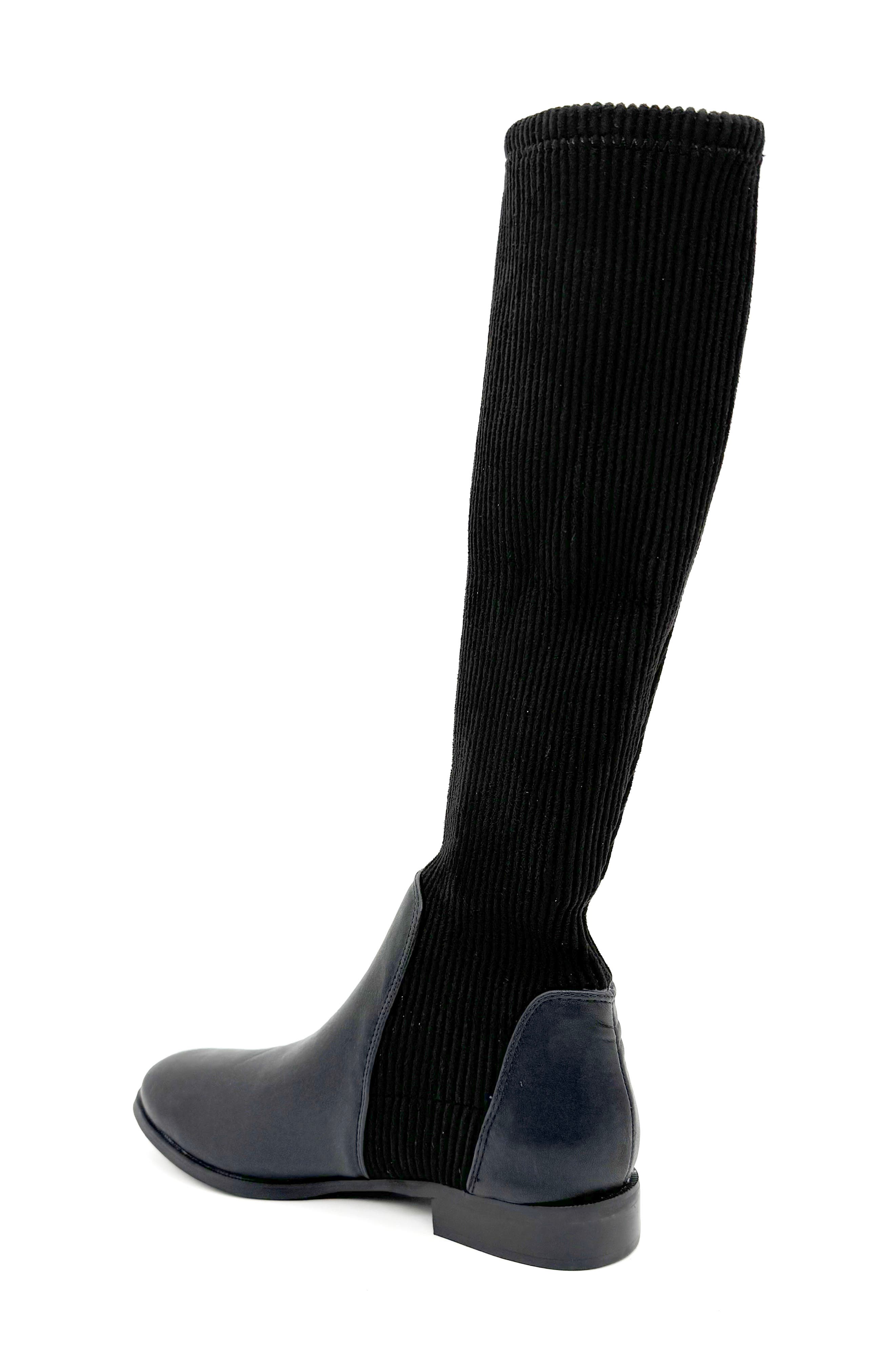 CHELSEA CREW Rambler Knee High Boot, Alternate, color, Black Pu/ Micro