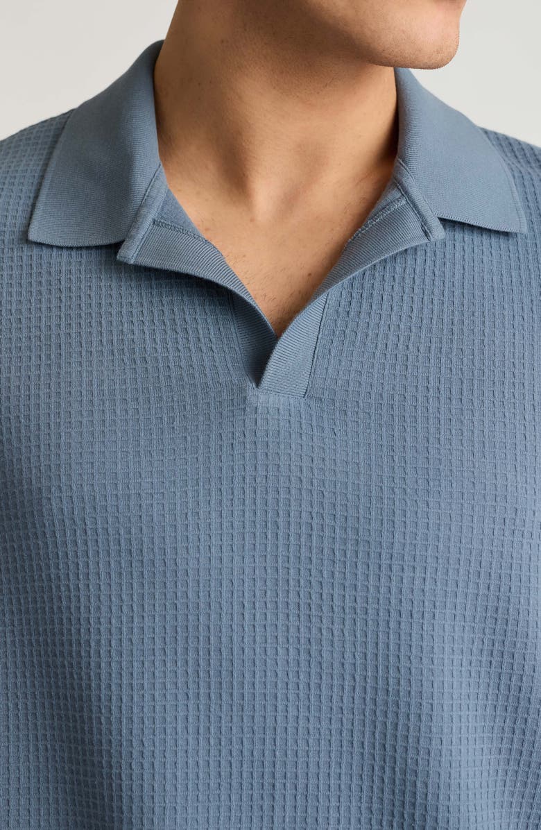 Bonobos Johnny Collar Waffle Knit Polo, Alternate, color, Blue Mirage