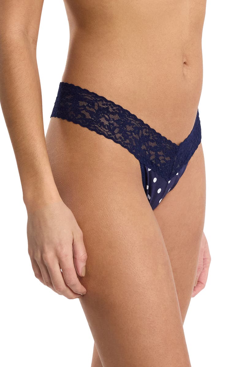Hanky Panky Print Supima<sup>®</sup> Cotton Low Rise Thong, Alternate, color, Full Circle