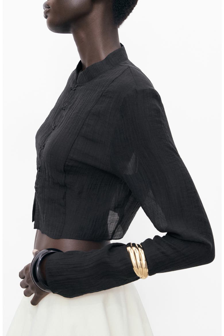 Semisheer Top, Main, color, BLACK