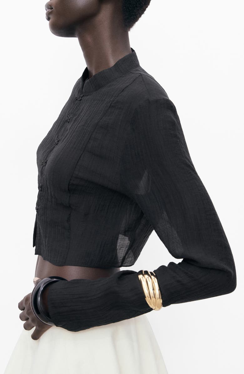 MANGO Semisheer Top, Main, color, Black