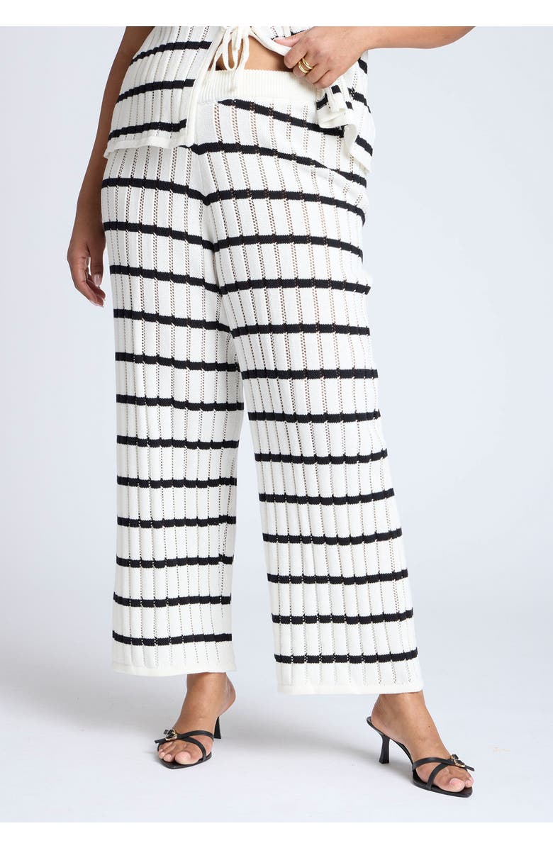 ELOQUII Sweater Pull On Pant, Alternate, color, Horizontal Stripe Arctic Wolf