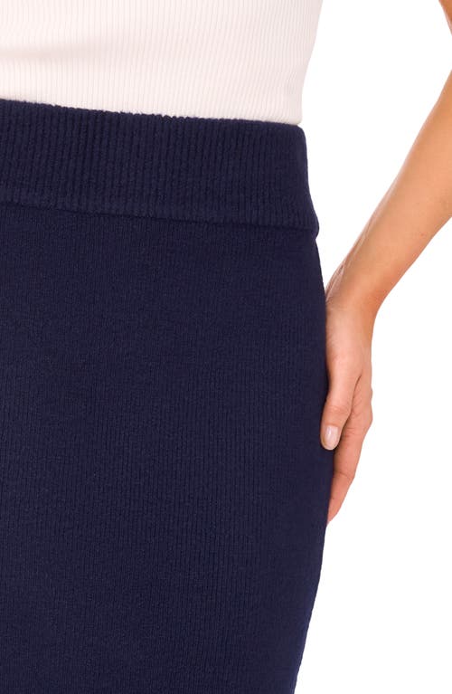 Ted Baker Rib Side Slit Sweater Skirt In Blue