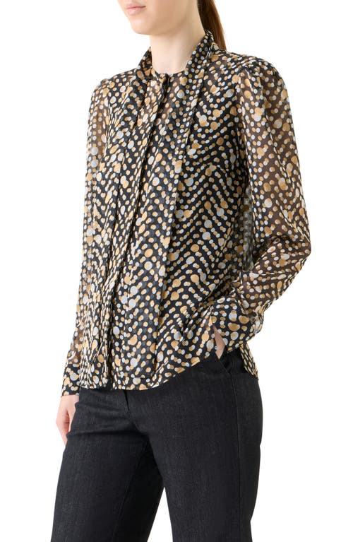Akris Punto Polka Dot Crepe De Chine Blouse In Multi