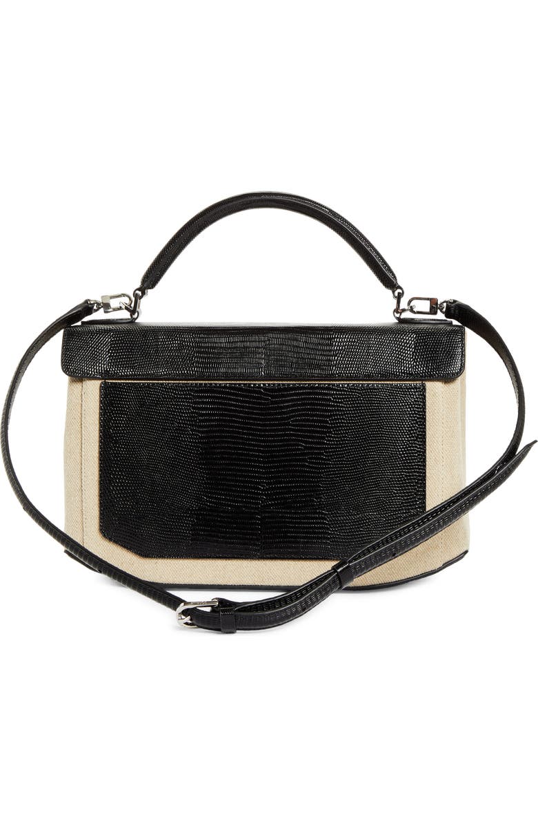 TOTEME Clip Canvas & Lizard Embossed Leather Top Handle Bag, Alternate, color,