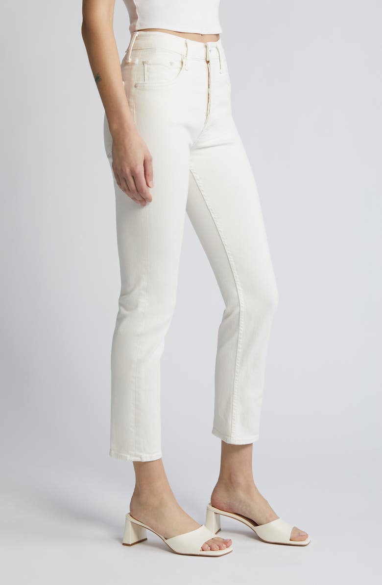 MOTHER The Tomcat High Waist Ankle Skinny Jeans, Alternate, color, Cream Puff