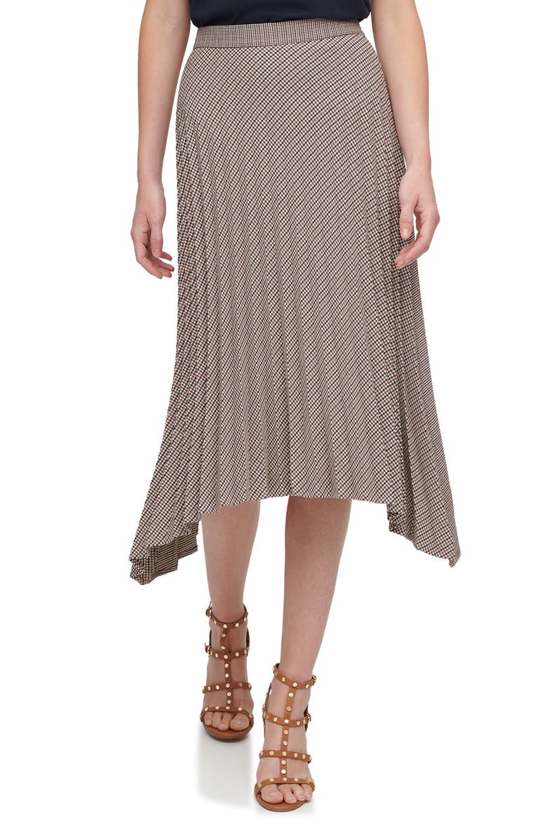 DKNY Asymmetric Houndstooth Skirt, Main, color, 