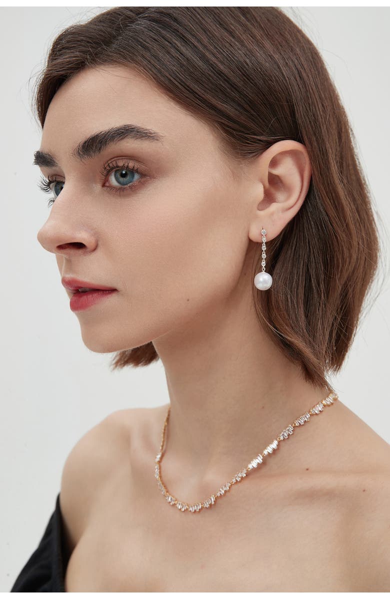 Classicharms Electra Rivière Freshwater Pearl Drop Earrings, Alternate, color, Silver