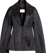 GRACE LING Padlocks Wool Blend Satin Blazer