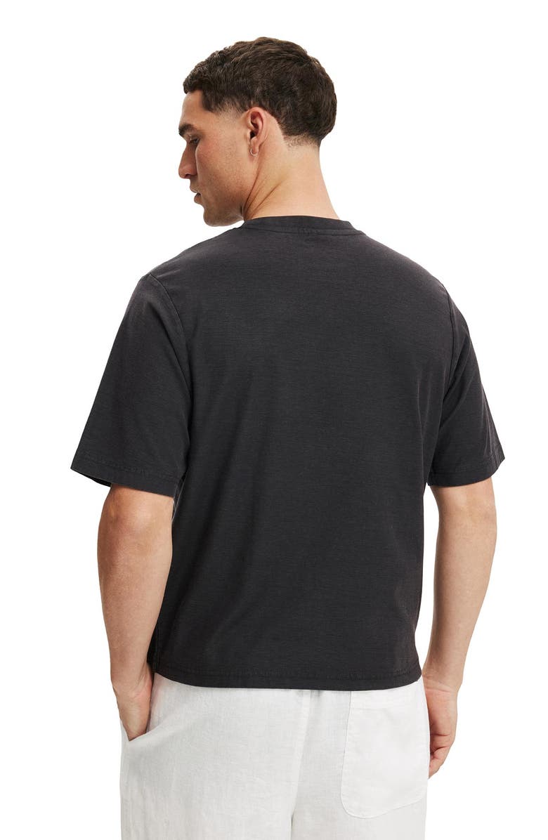 Cotton On Men's Cropped Fit Graphic T-Shirt, Alternate, color, Washed Black Floral Beauty