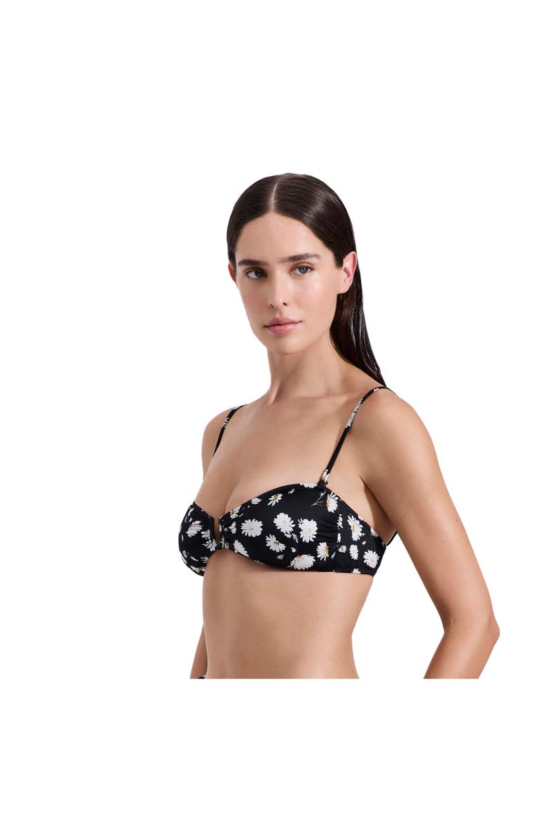 Luma Gottex Marguerite Bandeau Bikini Top, Alternate, color, Black-White-Yellow