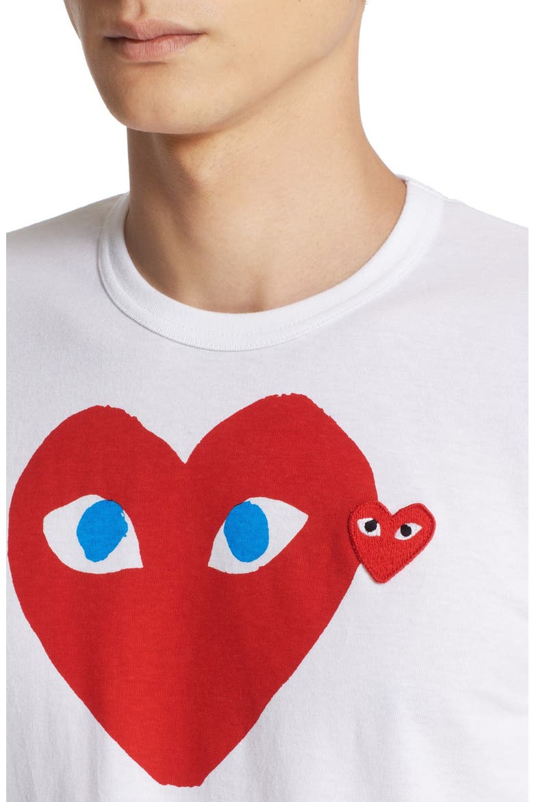 Heart Face Graphic Tee, Alternate, color, WHITE
