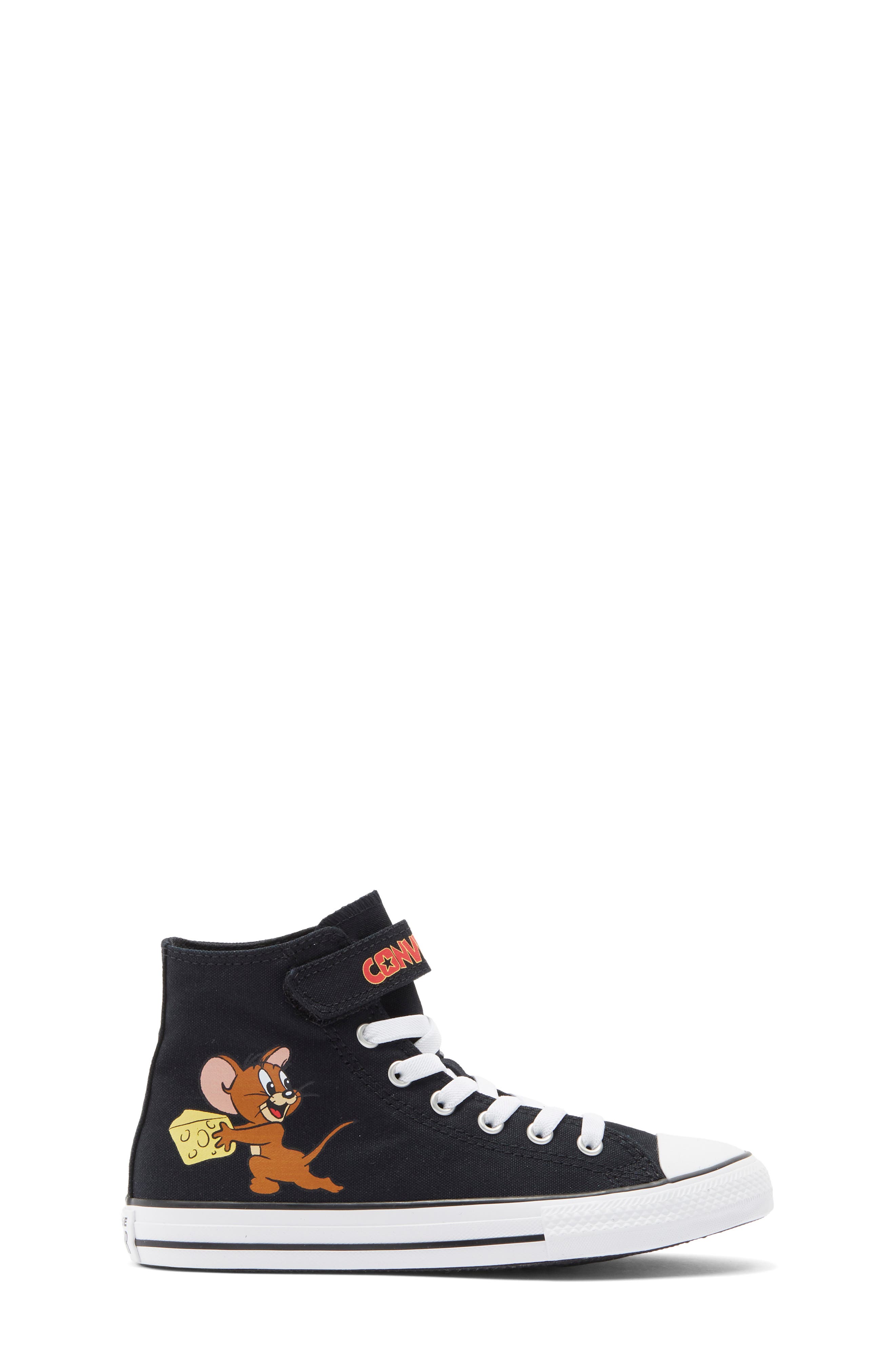 Converse x Tom and Jerry Kids' Chuck Taylor All Star 1V High Top Sneaker, Alternate, color, Black/ Multi/ White