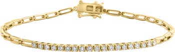 Effy ENY
 14K Goldplated Sterling Silver & 0.2 TCW Diamond Heart Chain Bracelet