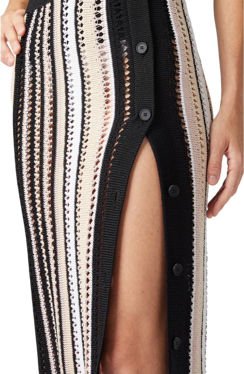 Missoni Striped Crochet Midi Skirt With Side Buttoning, Alternate, color, Multicoloured