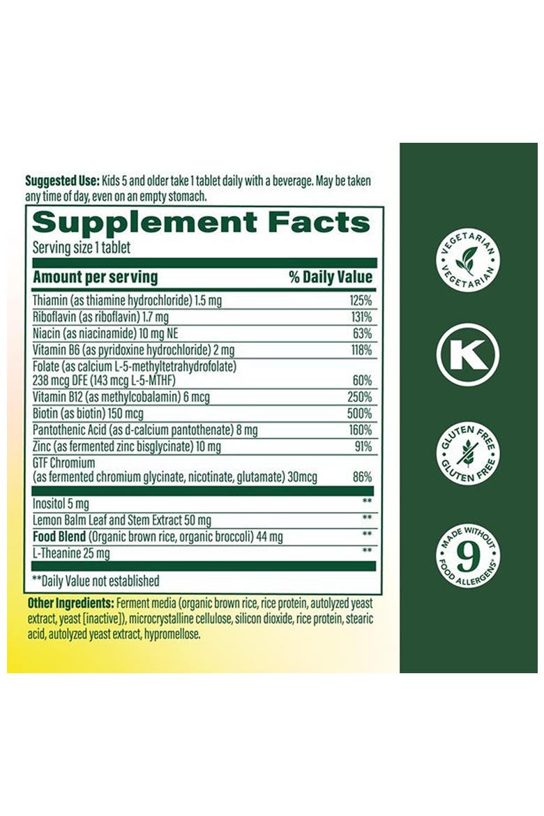 Kids Vitamin B Complex with Zinc, Lemon Balm & L Theanine, Vegetarian, 90 Mini Tablets, Alternate, color, None