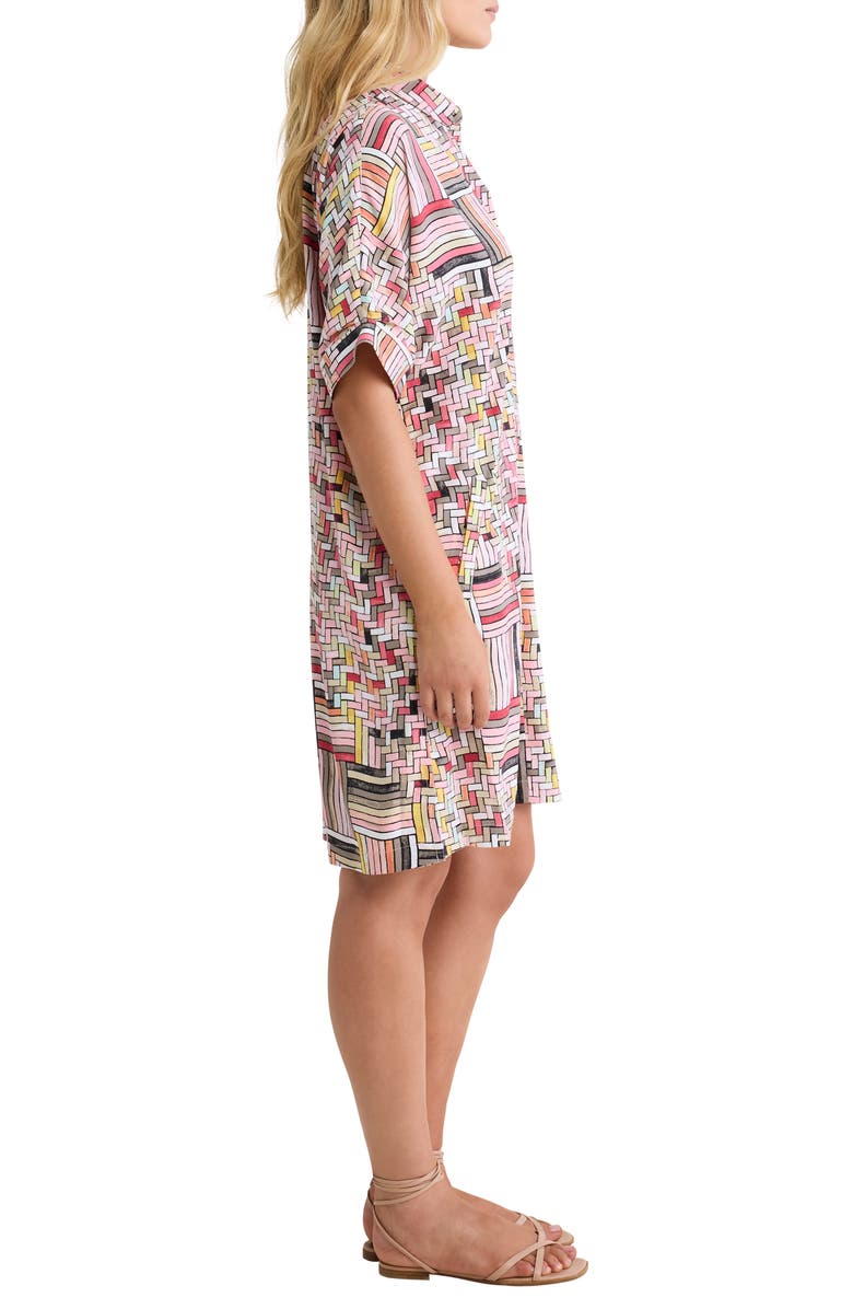 NIC+ZOE Devon Colorweave Cotton Blend Shift Shirtdress, Alternate, color, Pink Multi