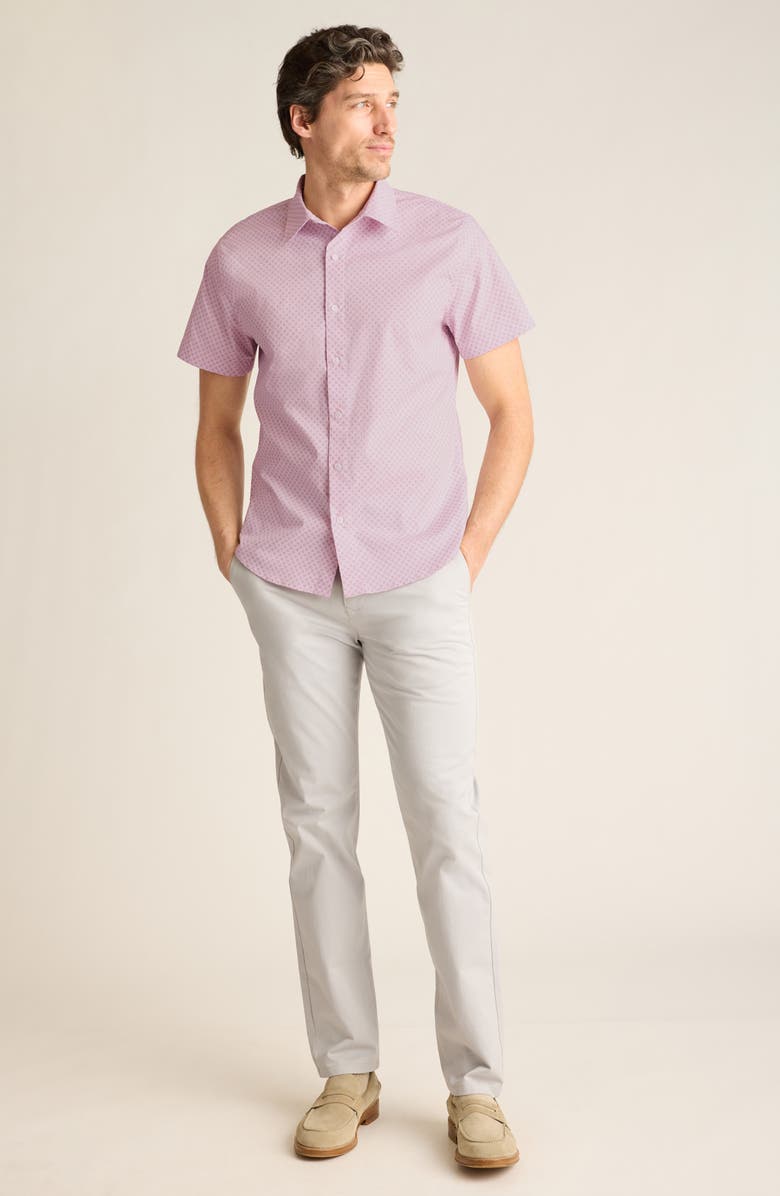 Bonobos Seine Foulard Slim Fit Short Sleeve Button-Up Shirt, Alternate, color, Pink/ Navy Foulard