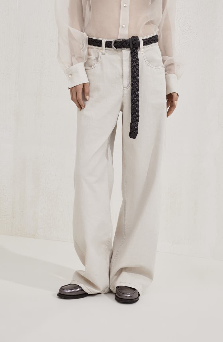 Brunello Cucinelli Loose Barrel trousers, Alternate, color, Cool Beige