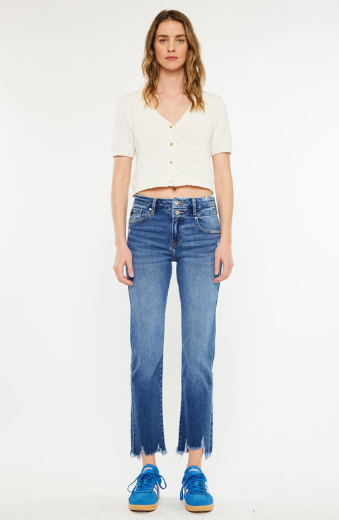 High Rise Slim Straight Leg Jeans