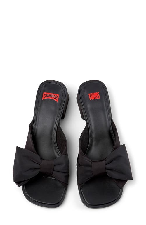 Camper Kora Bow Slide Sandal In Black