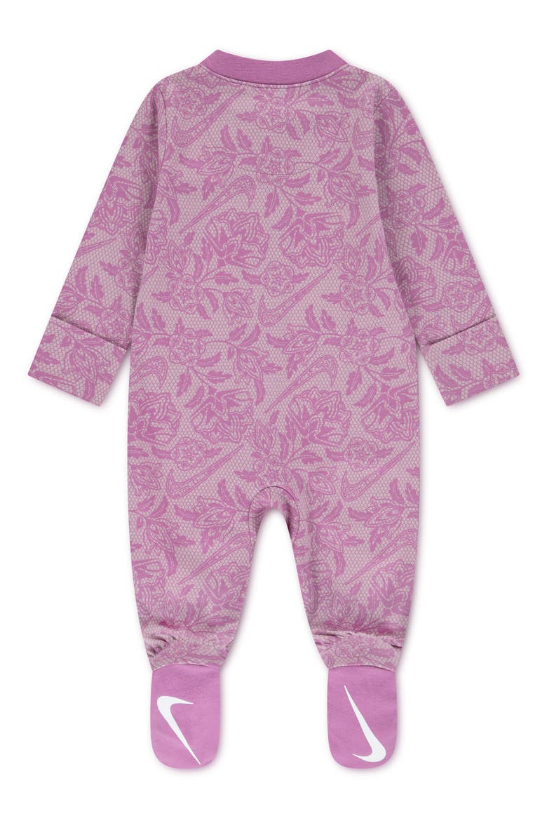 Lace It Up Footed Coverall, Alternate, color, LIGHT MAGENTA