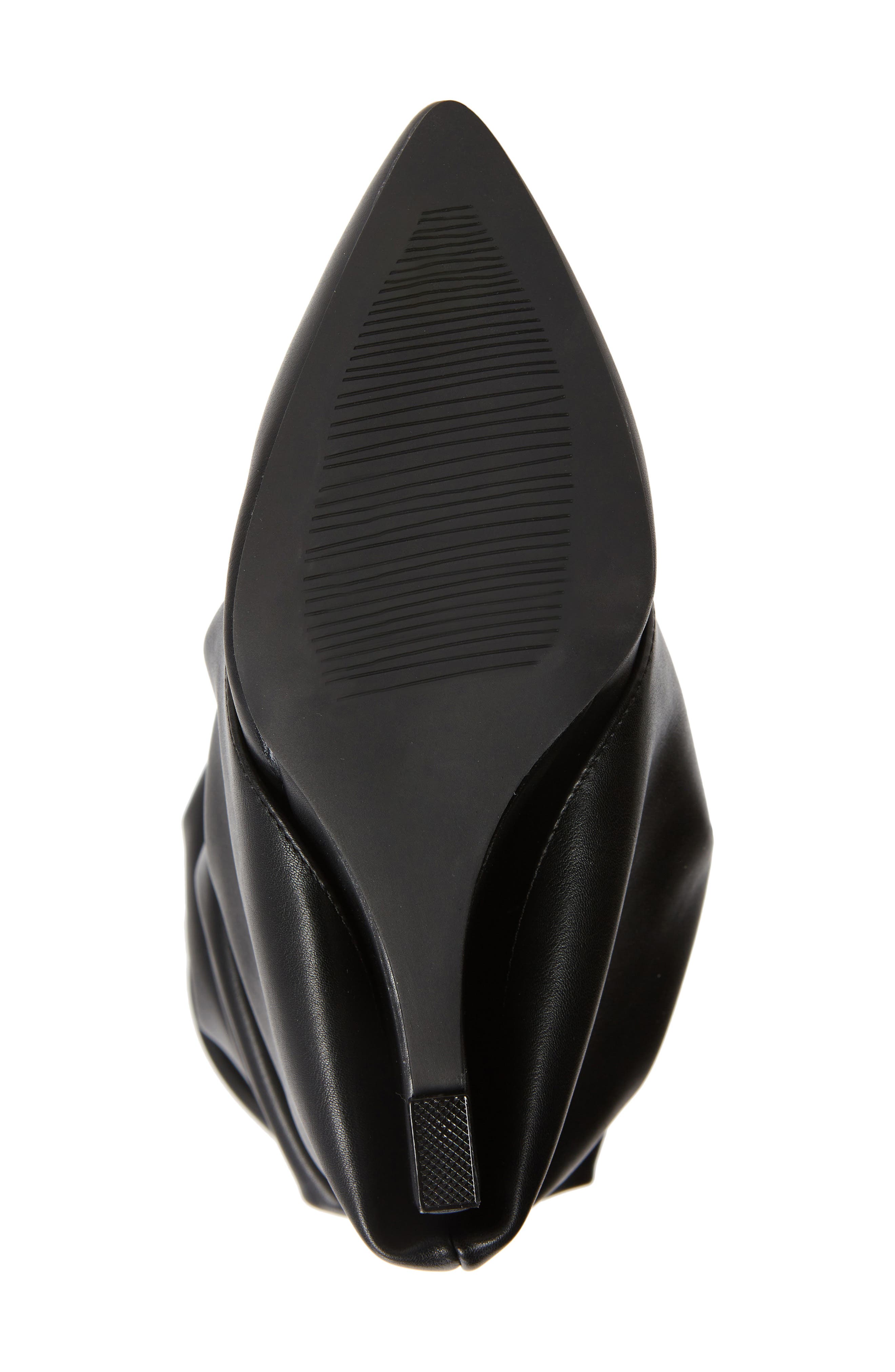 AZALEA WANG Zumma Foldover Slouch Pointed Toe Wedge Boot, Alternate, color, Black