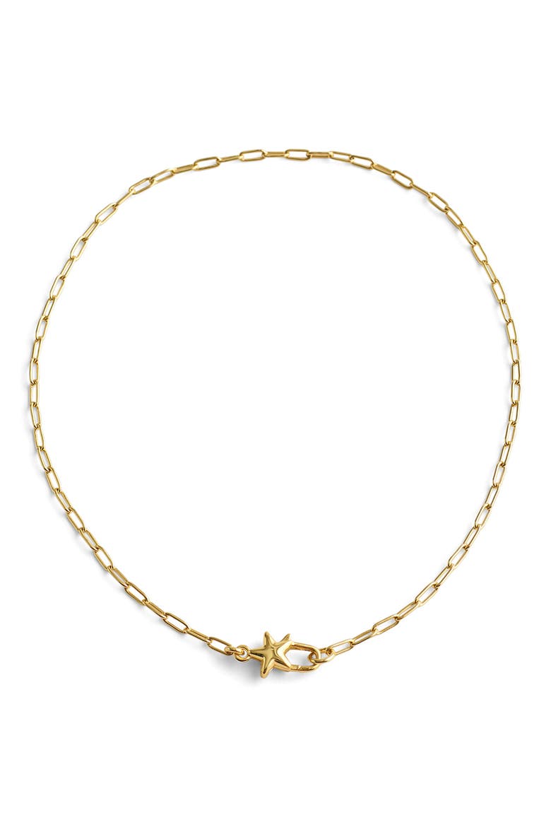 Star Paperclip Chain Necklace, Main, color, WARM GOLD