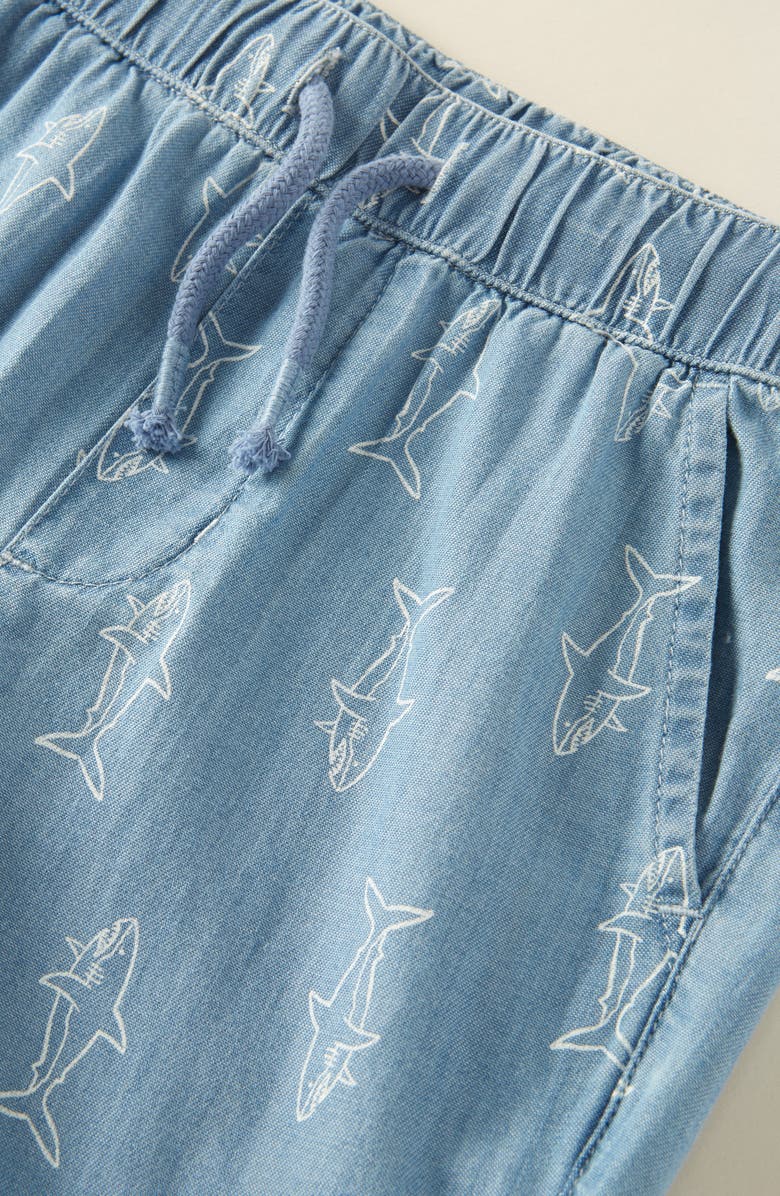 Tucker + Tate Kids' Print Cuffed Drawstring Shorts, Alternate, color, Sun Faded Wash Shark Outlines