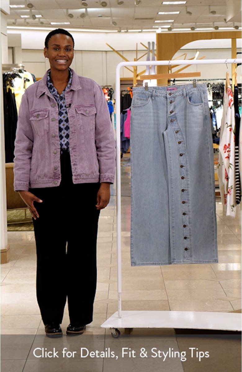 Adison Button Fly Low Rise Baggy Jeans, sales video thumbnail