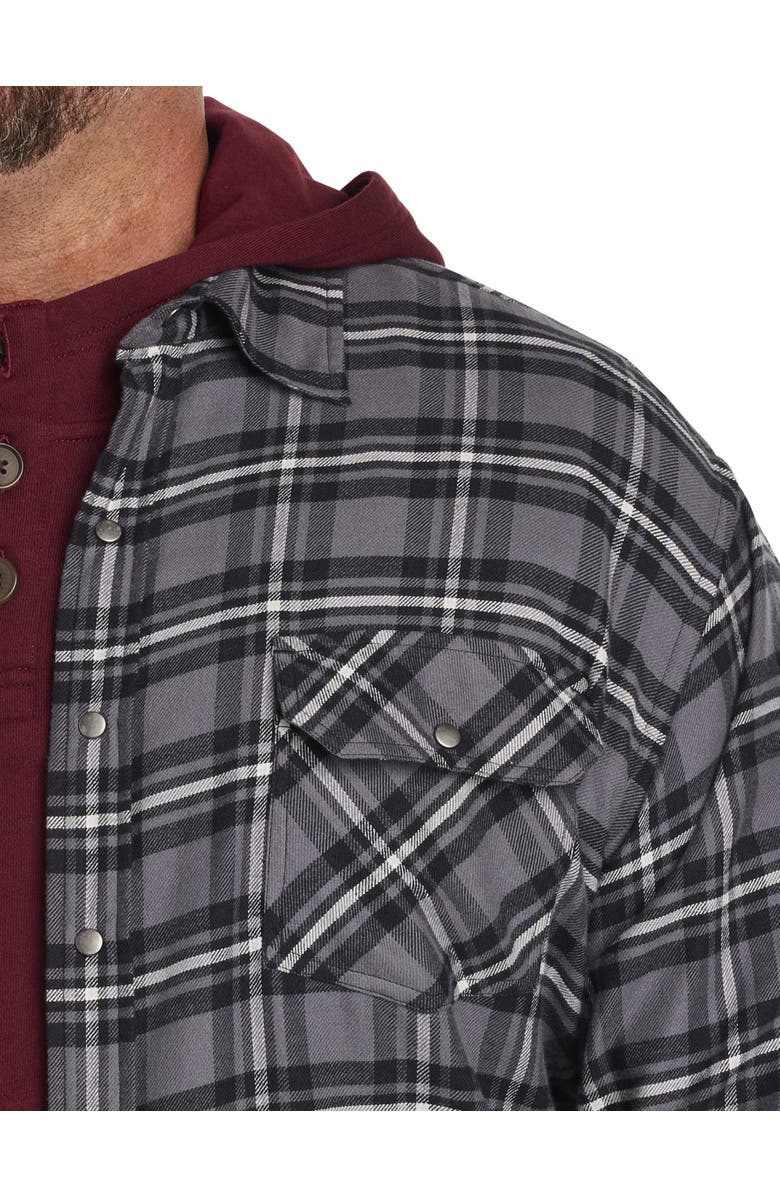 Harbor Bay by DXL Plaid Flannel Sport Shirt, Alternate, color, Grey