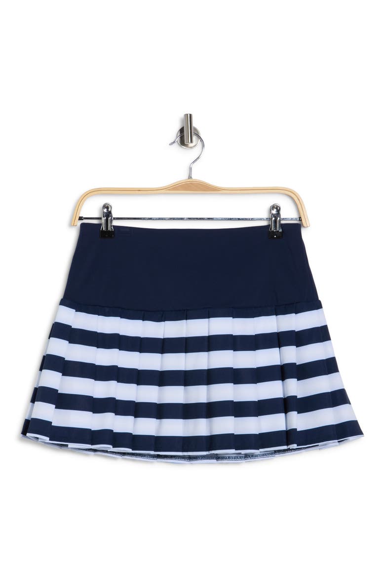 Stripe Pleated Activewear Skort, Alternate, color, BLACK IRIS